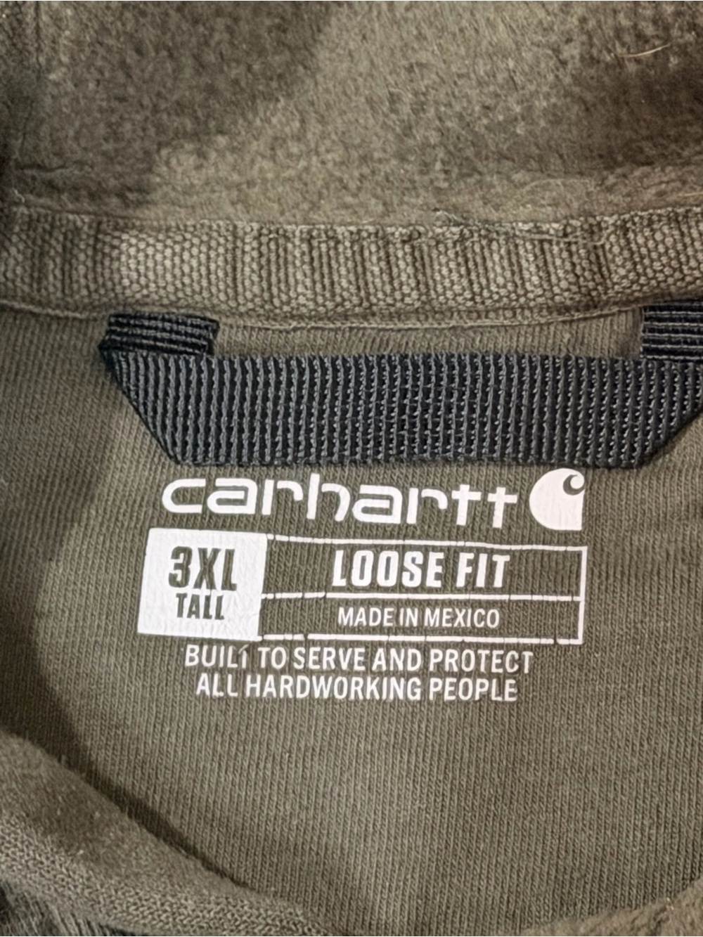 Carhartt Olive Green Men’s Hooded Pullover Sweatshirt - Picture 8 of 8